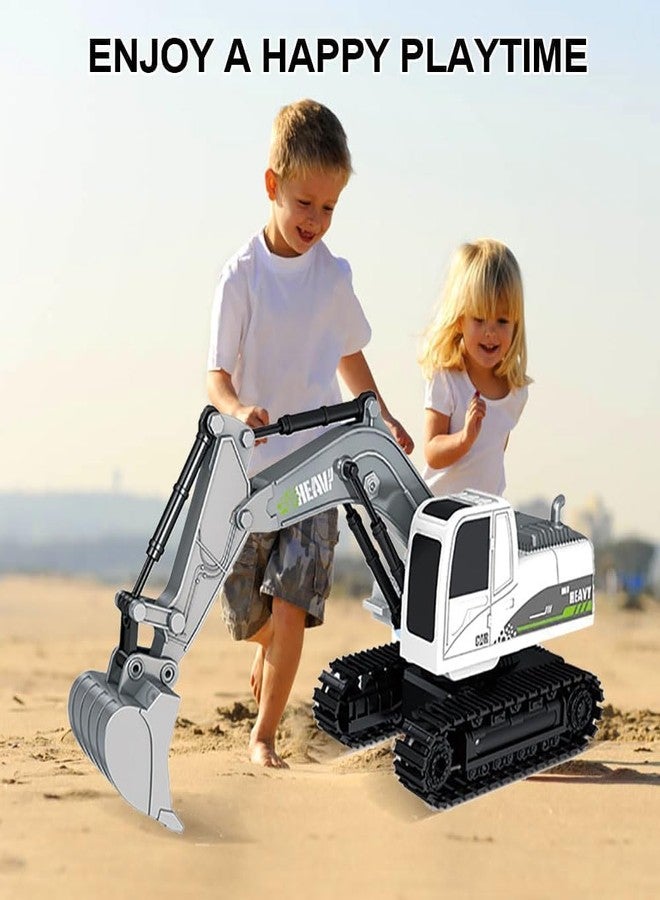 EXOMOON ألعاب حفارات EXOMOON التي تعمل بالتحكم عن بعد بتردد 2.4 جيجاهرتز للأولاد، حفارة معدنية بـ 11 قناة مع موسيقى، مركبات بناء تعمل بالتحكم عن بعد بمقياس 1:24 مع بطاريات، للأطفال - Image 4